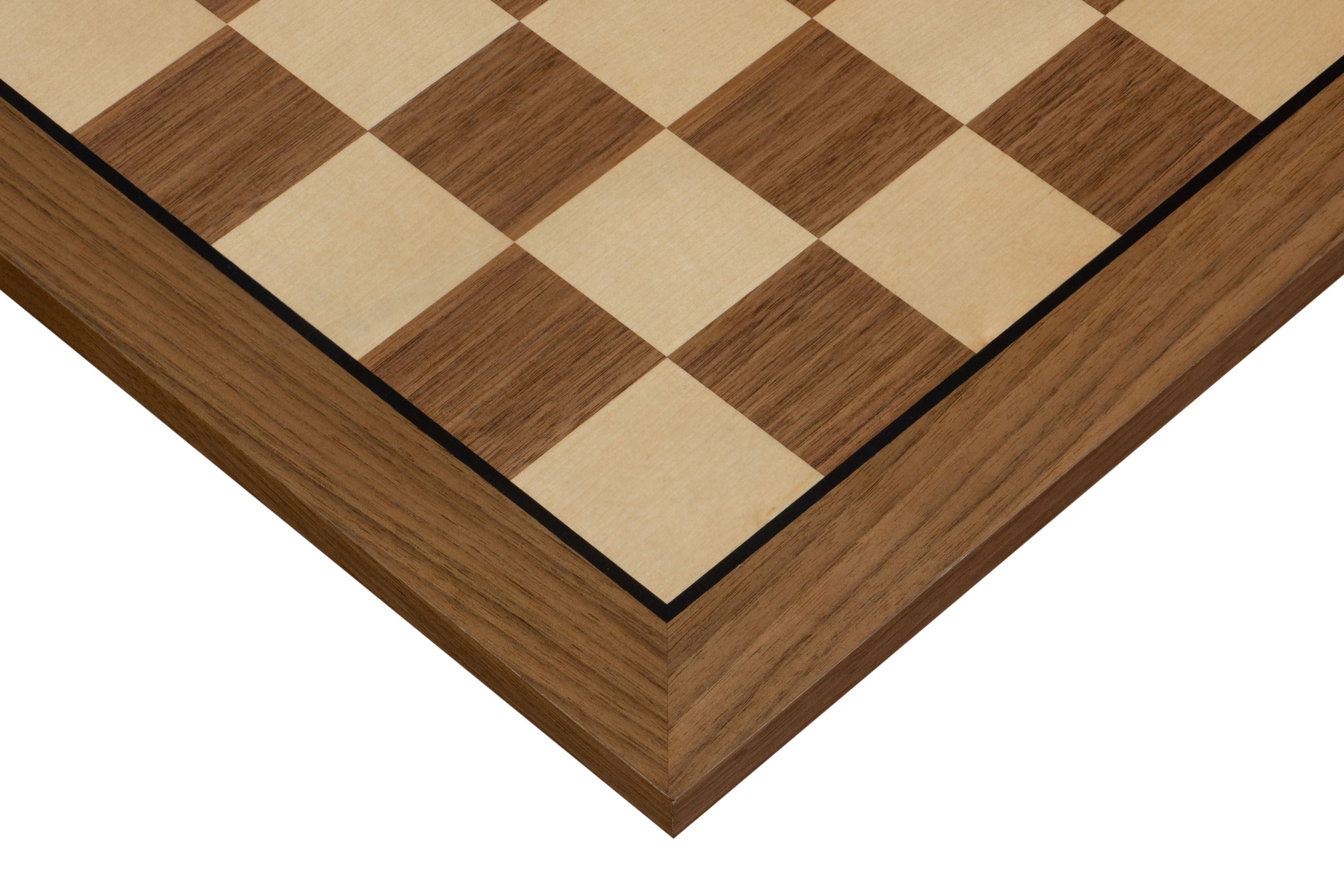 Chess Board No.6 Walnut 58mm – Black Stripes (No Notation)