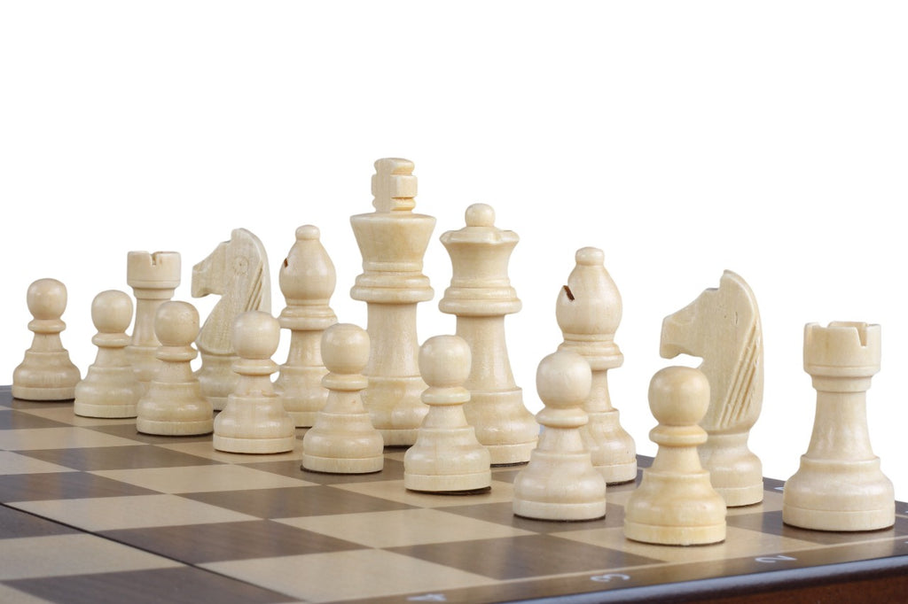 Magnetic Wooden Chess Board – Walnut/Maple Inlaid 40cm Folding – image 9