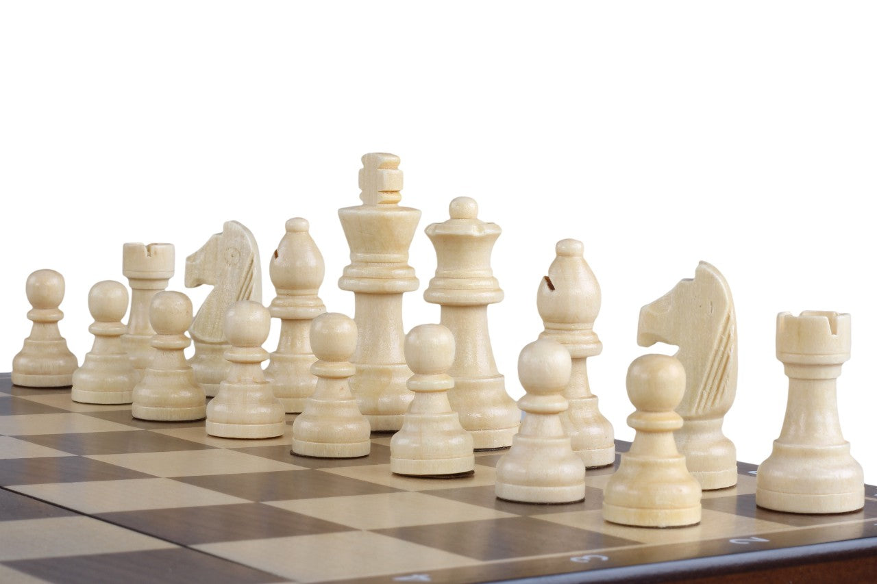 Magnetic Wooden Chess Board – Walnut/Maple Inlaid 40cm Folding – image 9
