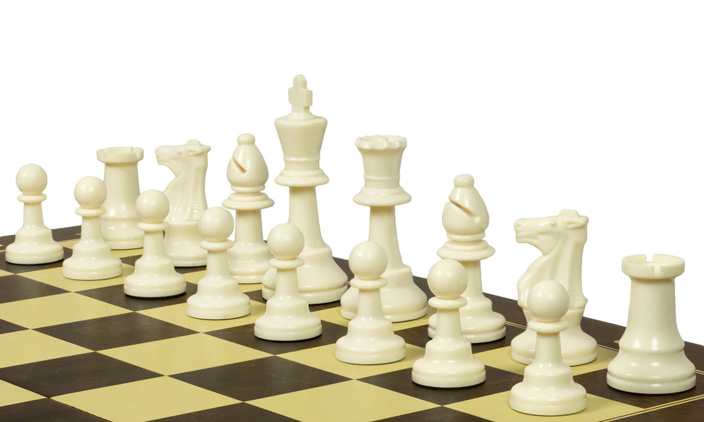 Practice Chess Set 48cm – Metal Weighted Pieces & Brown Board 50mm – image 3