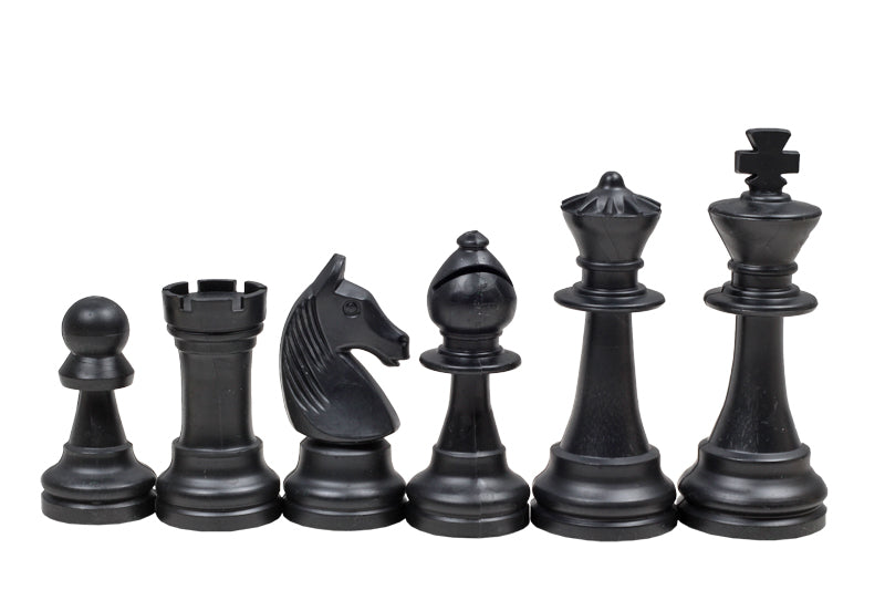 Plastic Staunton No.6 Chess Pieces 96mm – Cream & Black Tournament Set