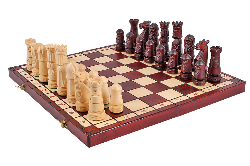CASTLE Chess Set Small 50x50cm – Hand-Carved Linden Wood Folding Board – image 8