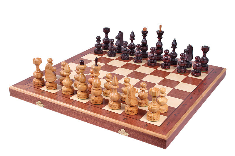 DEBUT Chess Set 48x48cm – Cherry Wood with Mahogany & Sycamore Inlay – image 7