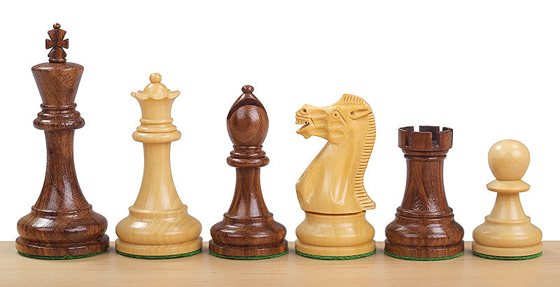 Executive Chess Pieces 3.5" – Acacia & Boxwood Weighted Set