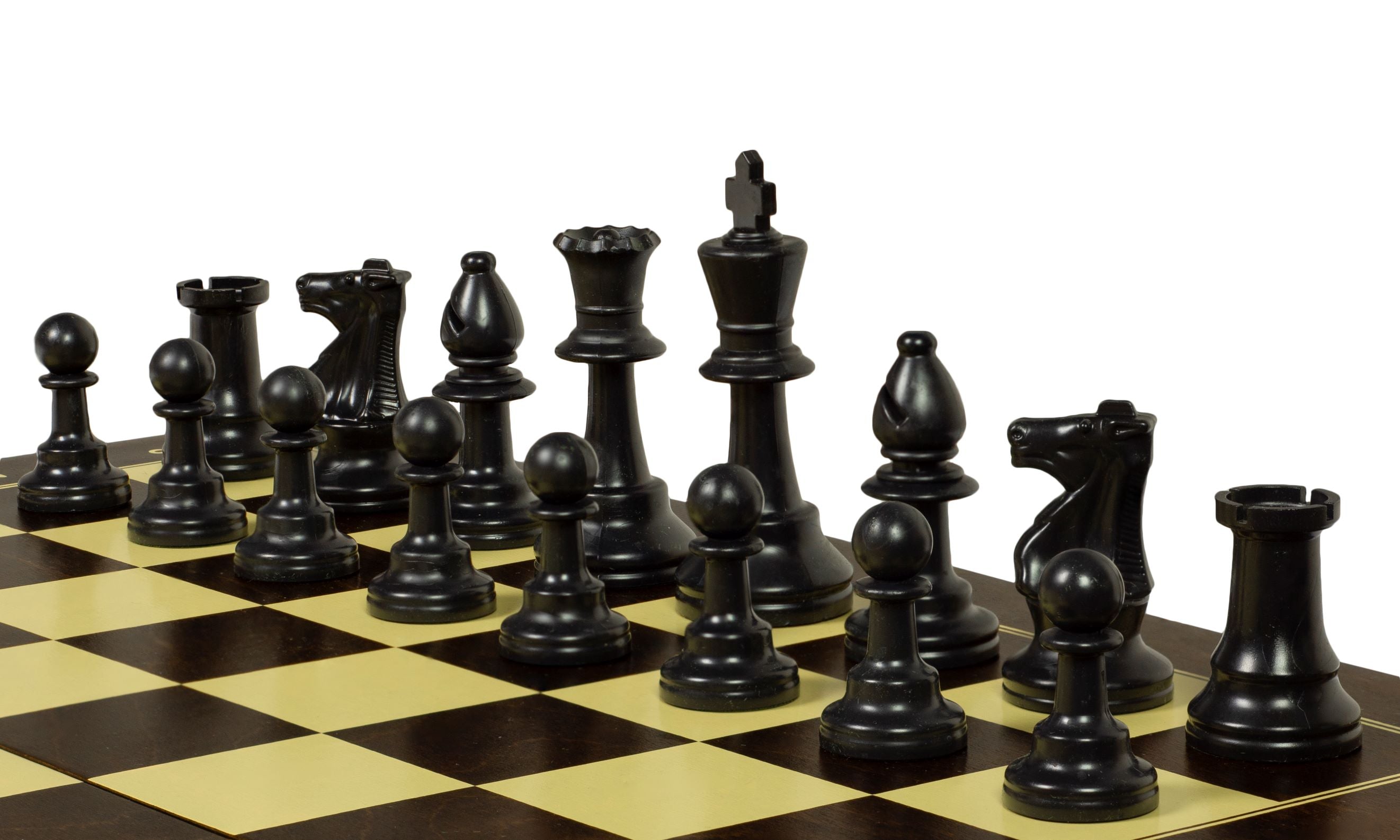 Training Chess Set 48cm – Brown Board 50mm with Staunton 96mm King – image 4