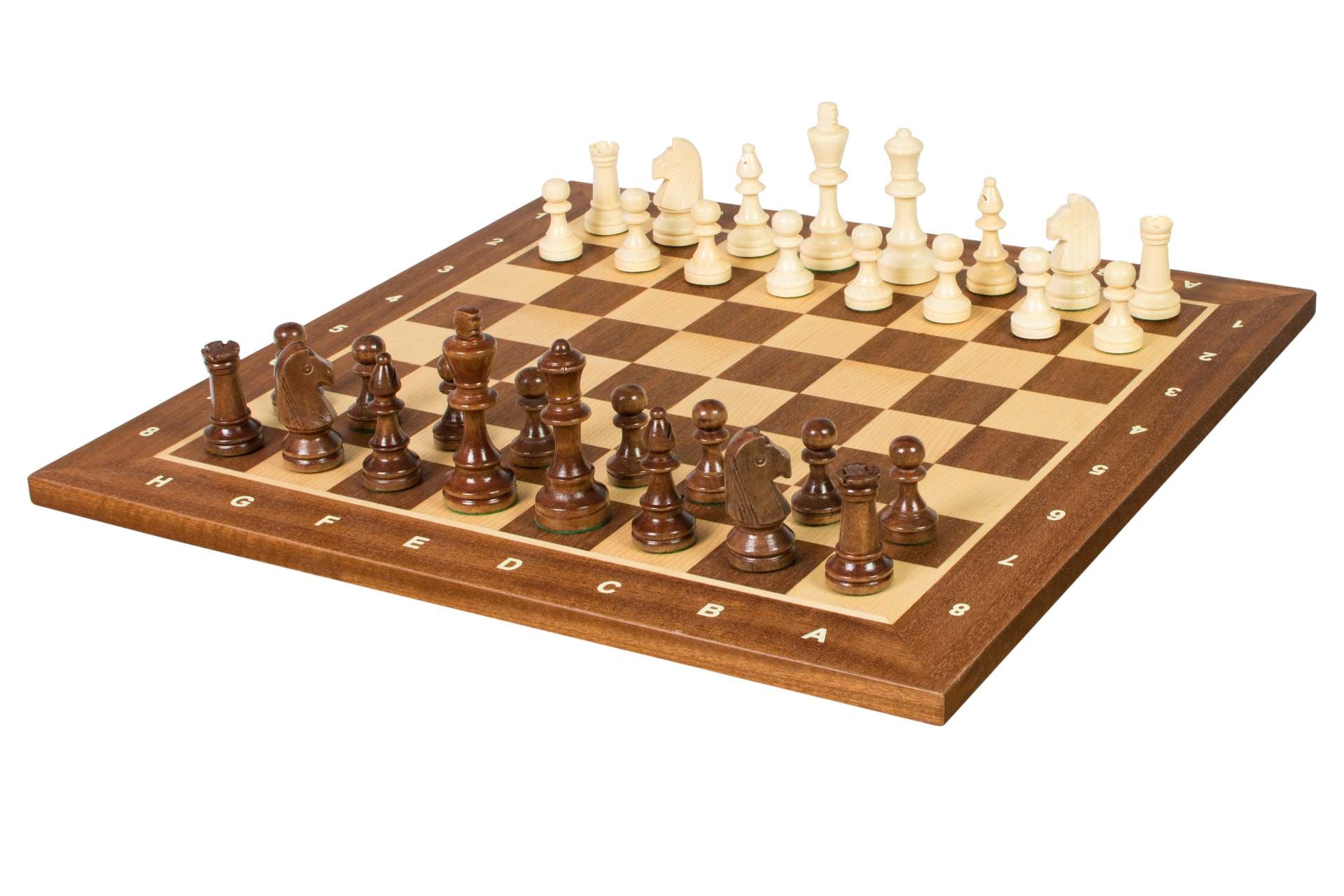 Tournament Chess Set No.4 – Mahogany Board with Notation & Sunrise Staunton 78mm – image 4