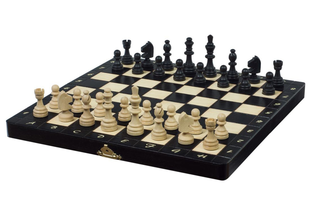 Magnetic Chess Set Black 28cm – Folding Travel Board with Insert