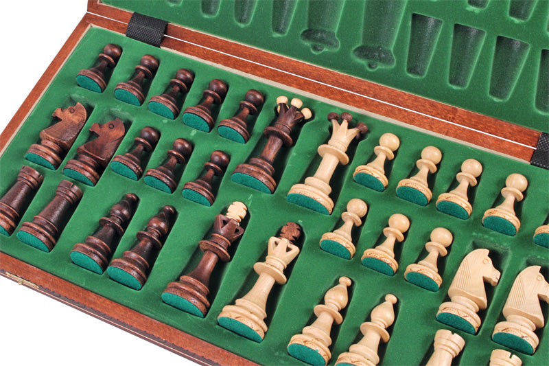 CONSUL Chess Set 48x48cm – Hand-Carved Hornbeam & Sycamore Folding Board – image 2