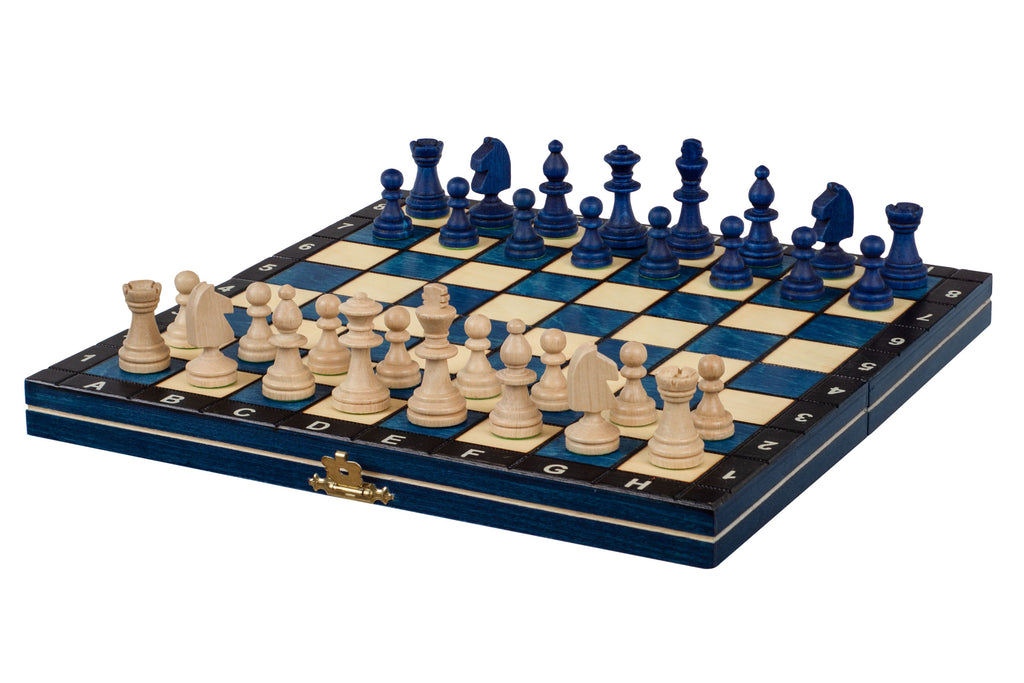 Magnetic Wooden Chess Set – Blue Edition – image 2