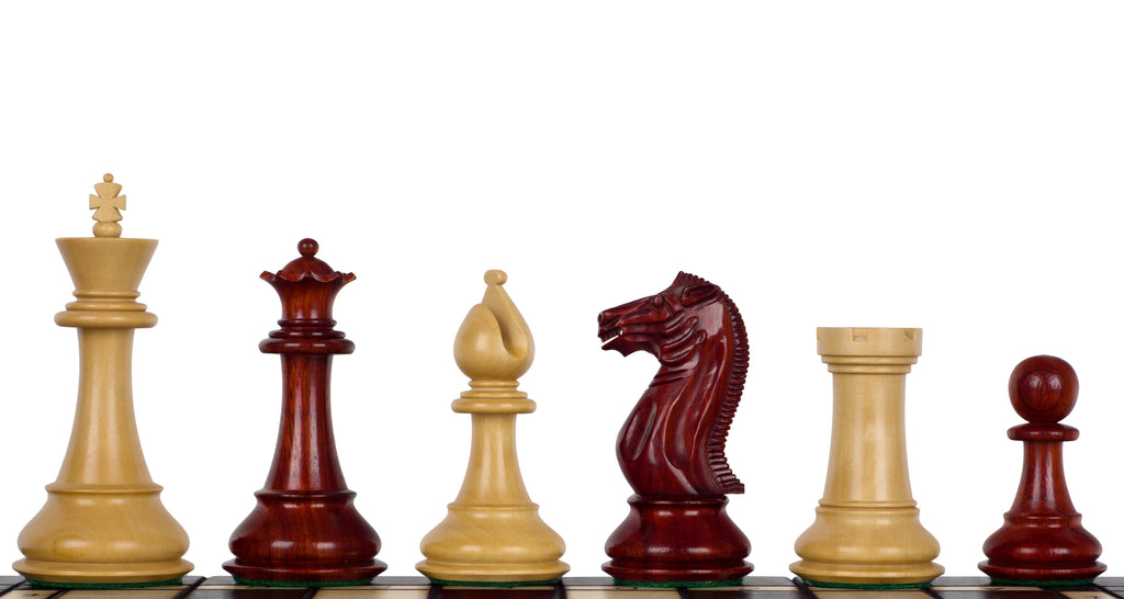 Pershing Chess Pieces 4.25" – Redwood & Boxwood, Premium Indian – image 2