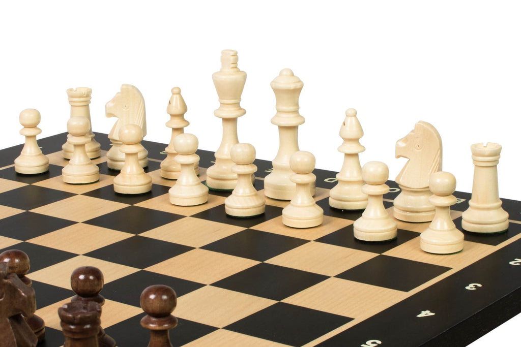 Tournament Chess Set No.4 – Black Board with Notation & Wooden Trunk – image 2
