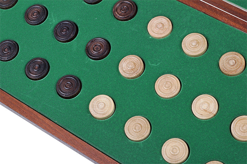 Checkers 8x8 Set - Folding Wooden Board 40cm with Hornbeam Pieces – image 2