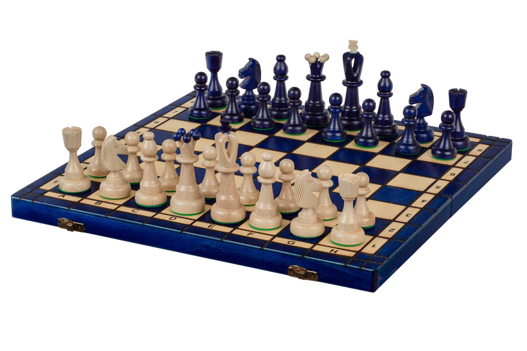 ACE Chess Set – Blue, 42cm Folding Board with Pieces