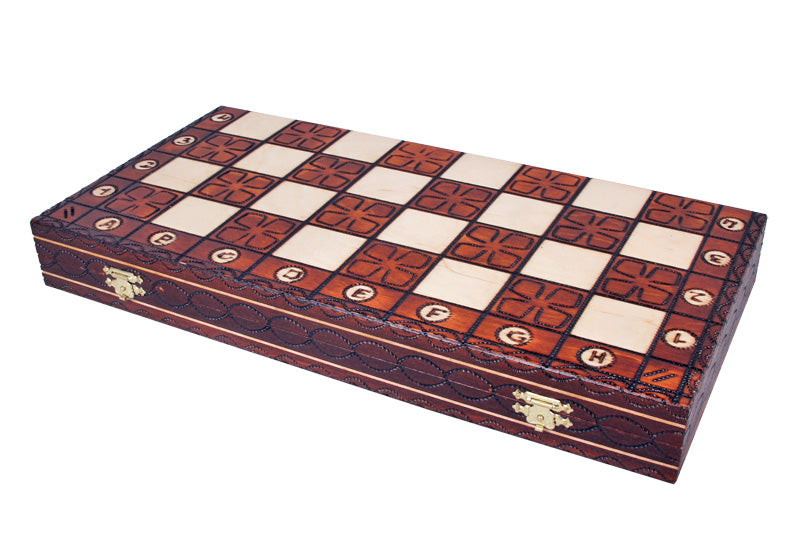 JUNIOR Chess Set 42x42cm – Folding Board with Unique Burnished Decoration – image 5