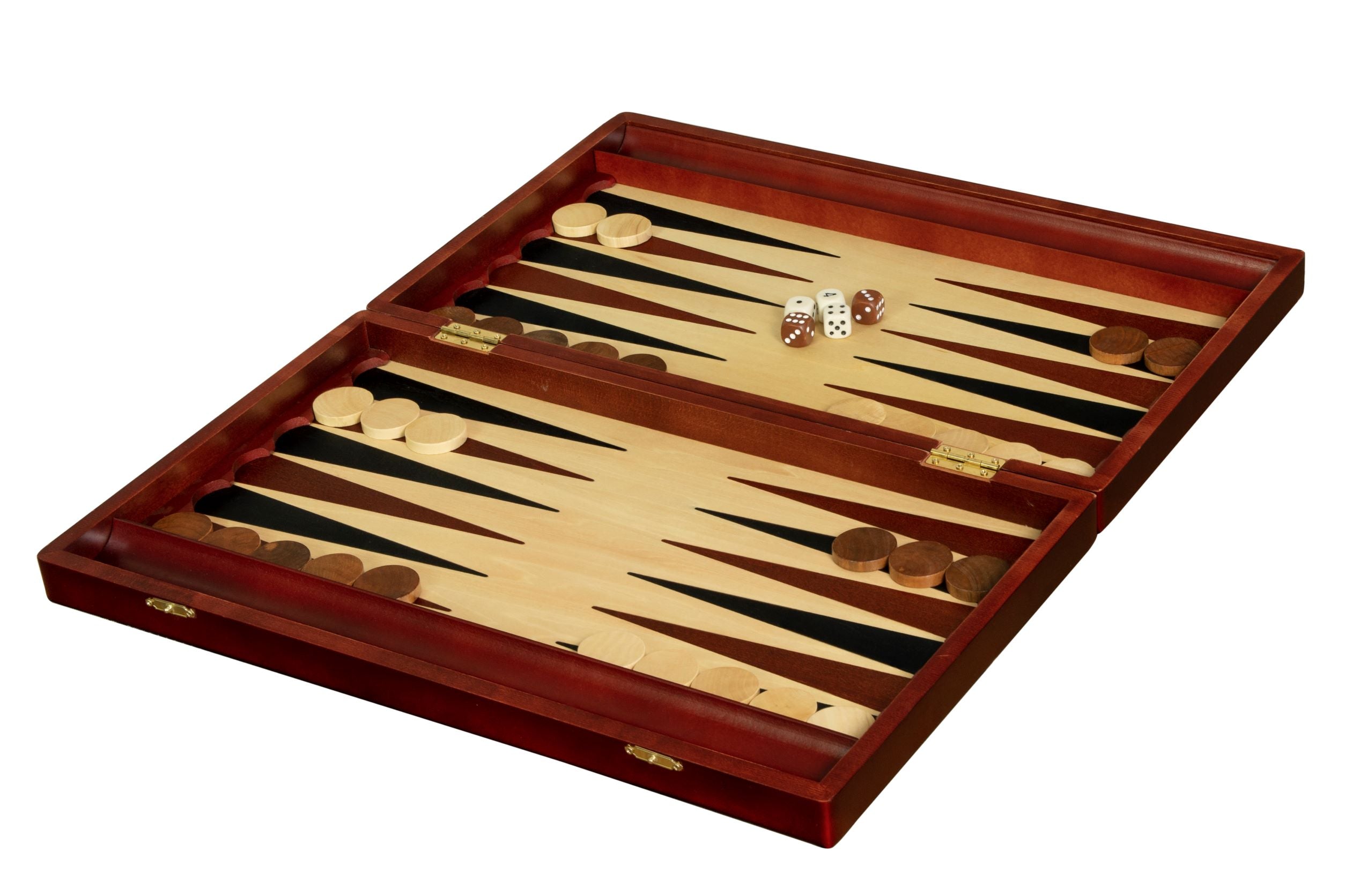 Backgammon Large Wood 48x28cm - Folding Case Veneer Finish Complete Set – image 4