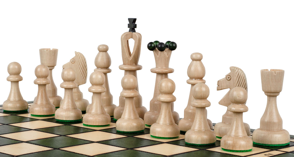 ACE Chess Set – Green, 42cm Folding Board with Pieces – image 3
