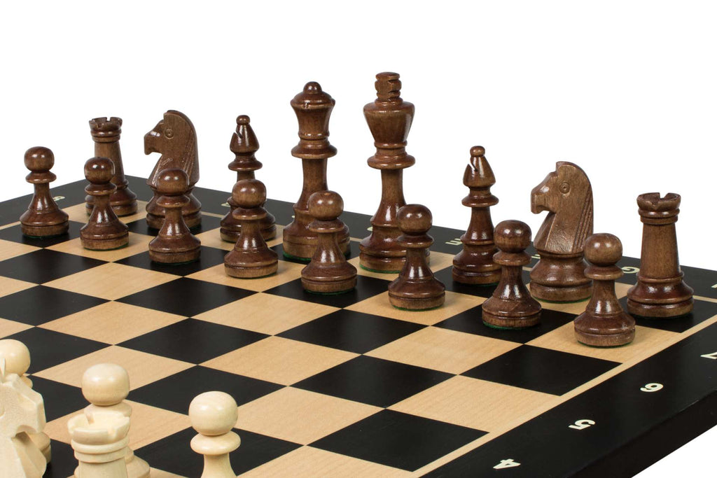 Tournament Chess Set No.4 – Black Board with Notation & Wooden Trunk – image 3