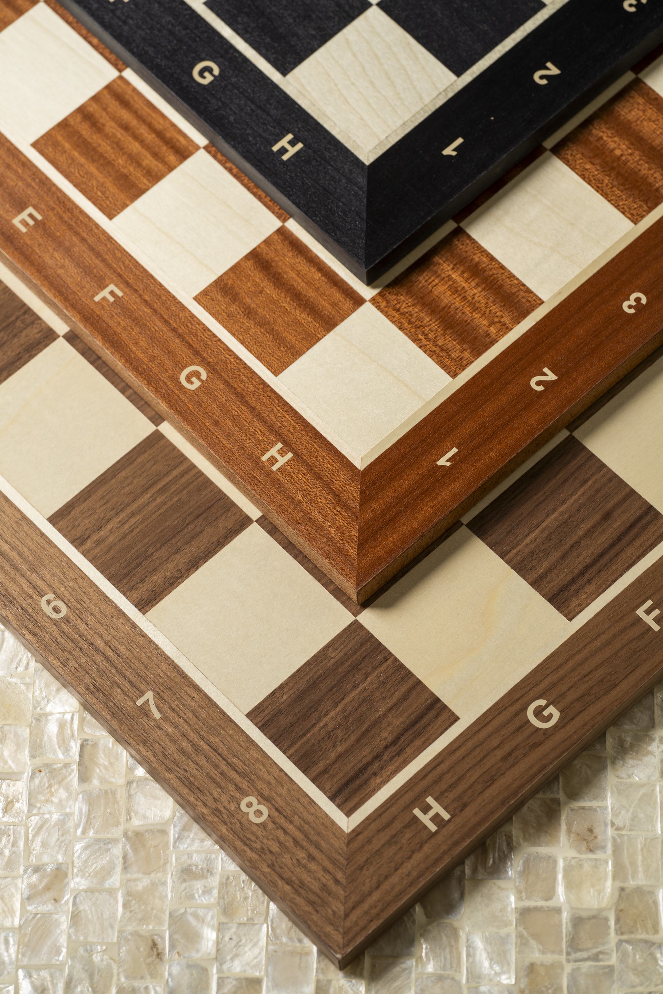 Chess Board 48×48 cm – Mahogany & Sycamore, with Notation – image 2