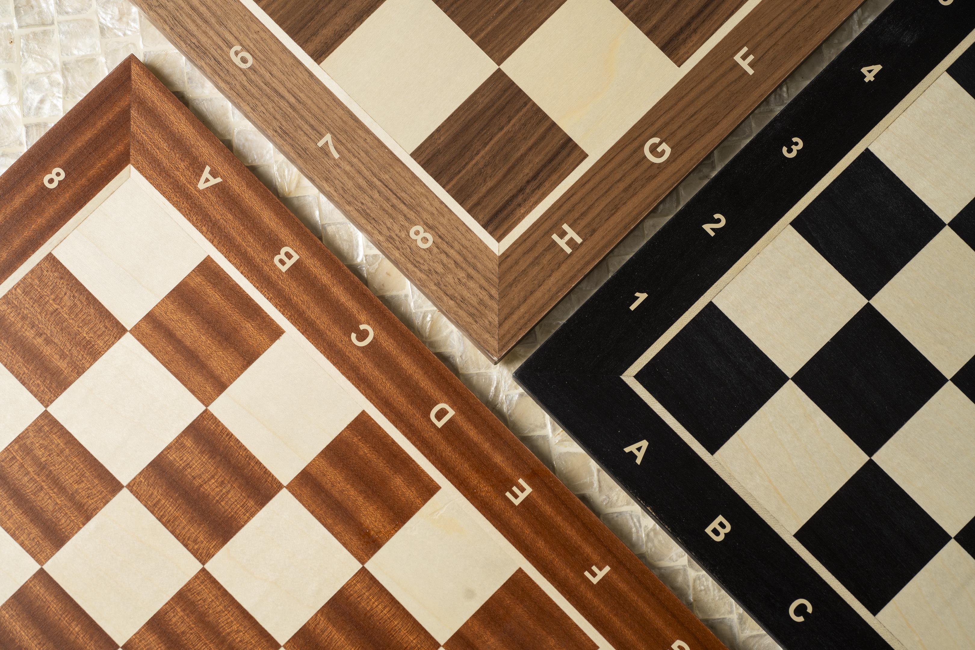 Chess Board 40×40 cm – Mahogany & Sycamore, with Notation – image 2