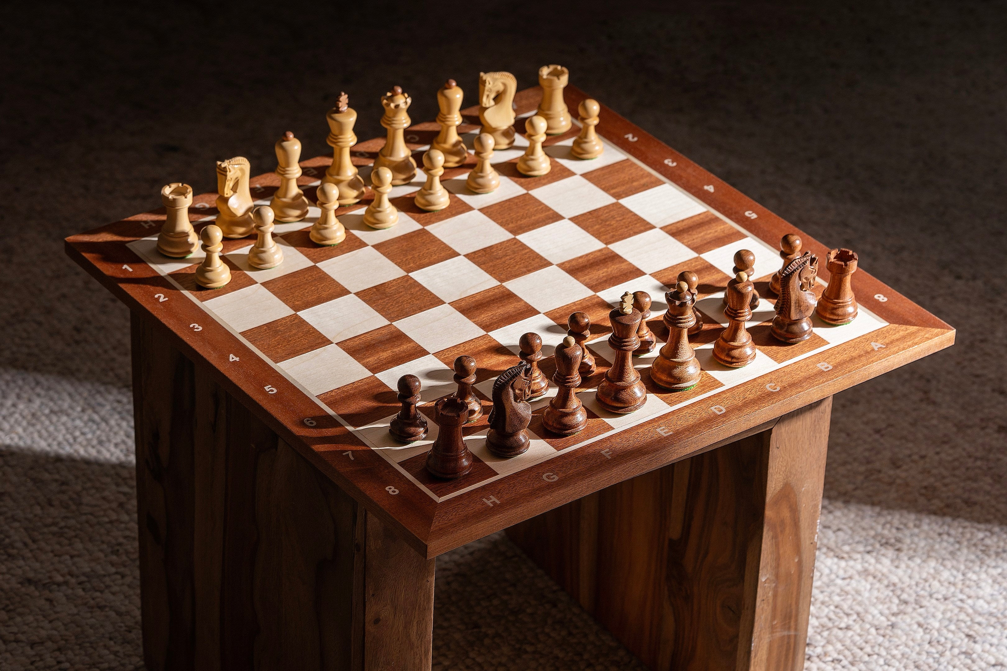 Chess Board 48×48 cm – Mahogany & Sycamore, with Notation – image 11