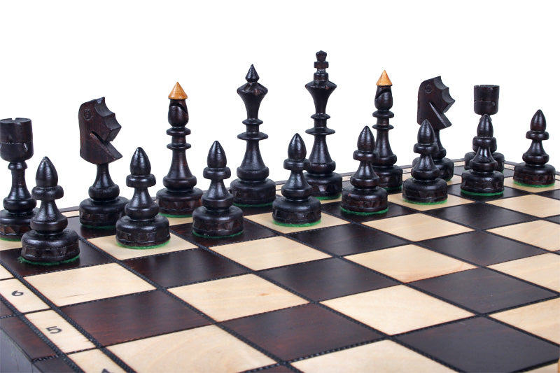 INDIAN Chess Set Small 47x47cm – Hand-Carved Cherry Wood Folding Board – image 5