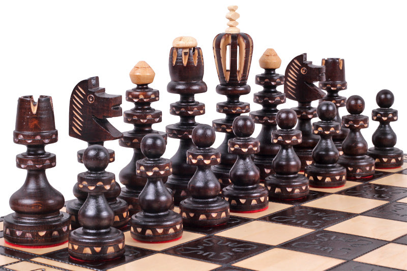ROMAN Chess Set 55x55cm – Hand-Carved Ornamental Folding Board – image 7