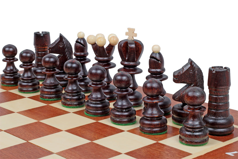 Chess Board PEARL Large 42x42cm - Mahogany Sycamore Inlay Folding – image 5