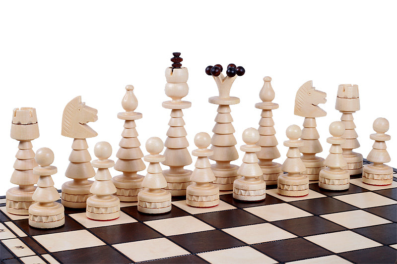 CHOIN Chess Set Large 60x60cm – Christmas Tree Style Hand-Carved Hornbeam – image 4
