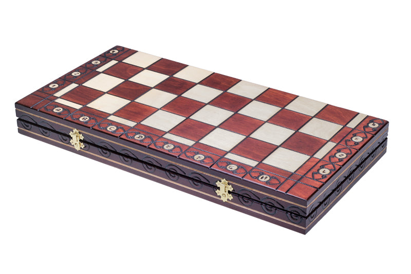 AMBASSADOR Chess Set 55x55cm – Hand-Carved Hornbeam & Sycamore Folding Board – image 7