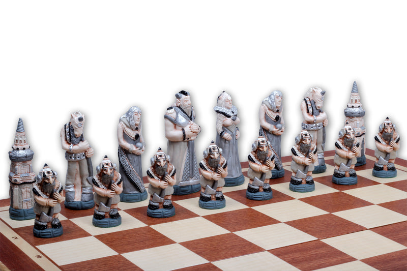 FANTAZIA Chess Set 58x58cm – Medieval Fantasy Hand-Painted Resin with Inlay Board – image 6