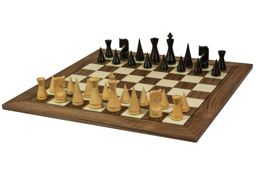 Chess Board 52×52 cm (55 mm squares) – Walnut & Maple (Black Frame), without Notation – image 8