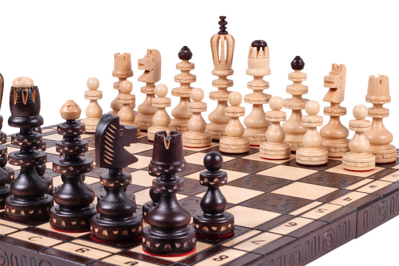 ROMAN Chess Set 55x55cm – Hand-Carved Ornamental Folding Board – image 8