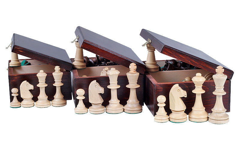 Staunton No.5 Chess Pieces 85mm – Wooden Set in Storage Chest – image 2