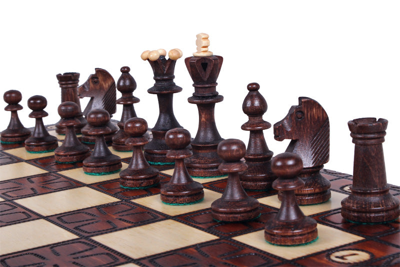 JUNIOR Chess Set 42x42cm – Folding Board with Unique Burnished Decoration – image 6