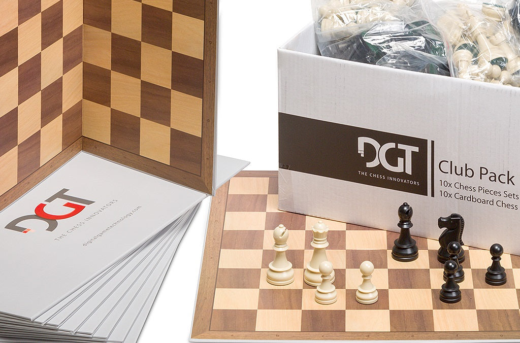 DGT Club Pack – 10 Complete Chess Sets with Boards & Pieces