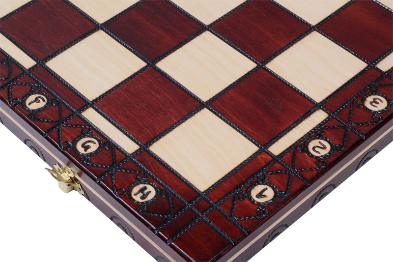 CONSUL New Line Chess Set 49x49cm – Weighted Hornbeam & Sycamore Folding Board – image 4