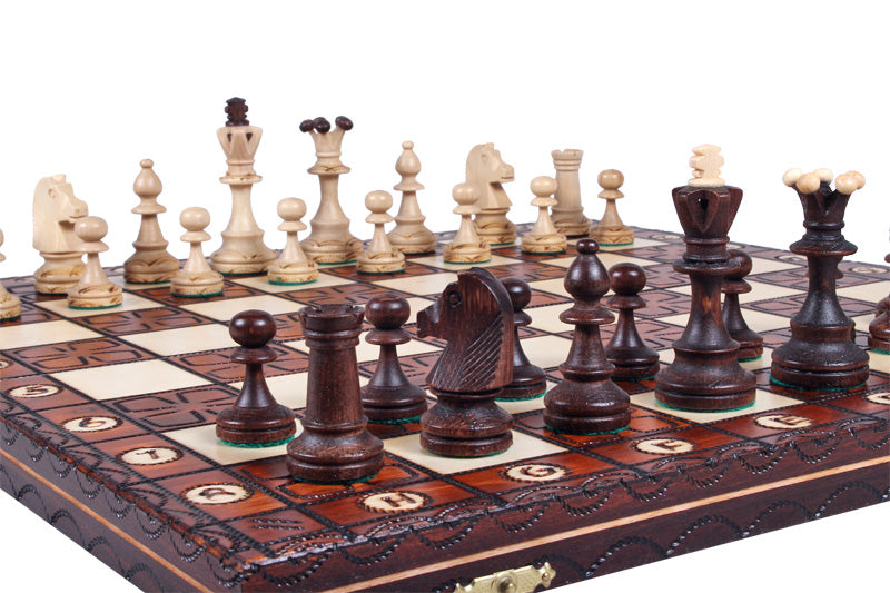 JUNIOR Chess Set 42x42cm – Folding Board with Unique Burnished Decoration – image 7
