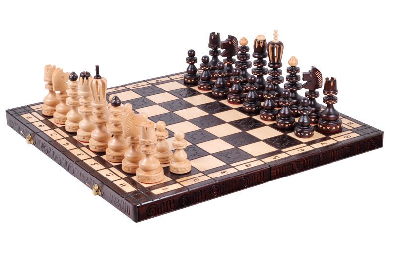 ROMAN Chess Set 55x55cm – Hand-Carved Ornamental Folding Board – image 2