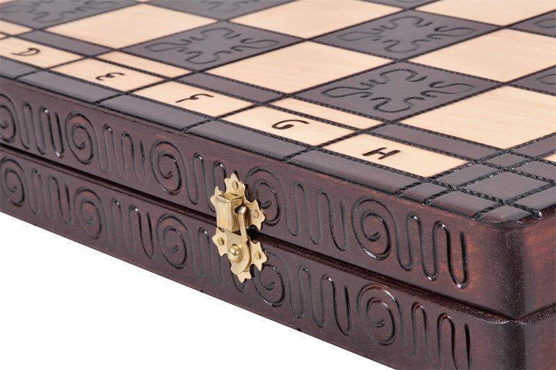 ROMAN Chess Set 55x55cm – Hand-Carved Ornamental Folding Board – image 5