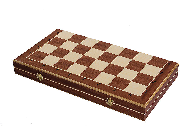 CASTLE Chess Set Large 60x60cm – Mahogany & Sycamore Marquetry Folding Board – image 6