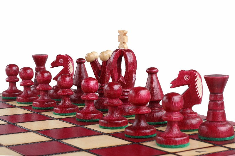 King's Chess Set Medium Cherry 35x35cm – Elegant Folding Board with Insert – image 7