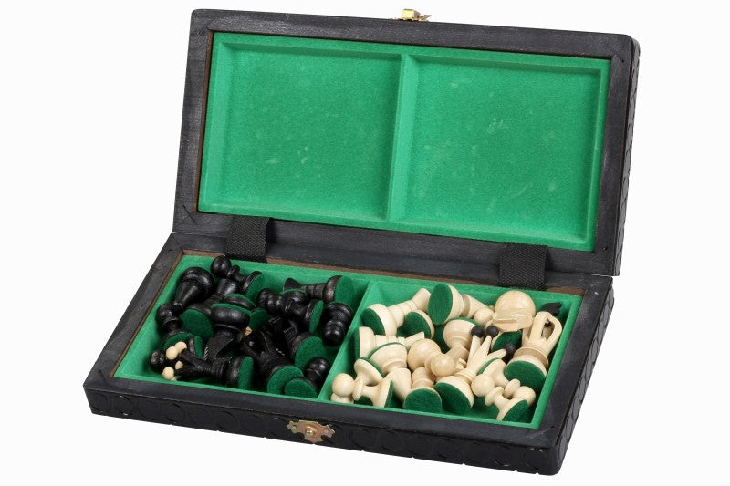 Small Royal Chess Set Black 30x30cm – Portable Folding Board – image 3