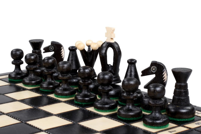 Small Royal Chess Set Black 30x30cm – Portable Folding Board – image 5