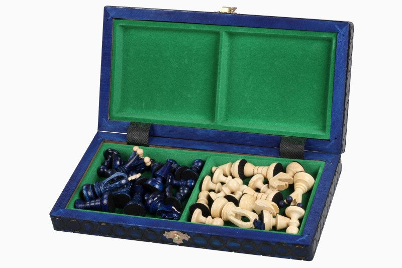 King's Chess Set Small Blue - 30x30cm Portable Folding Set – image 4