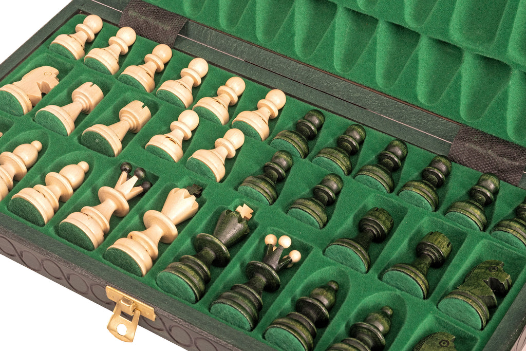 Small Pearl Chess Set with Insert — Green, 36×36 cm – image 13
