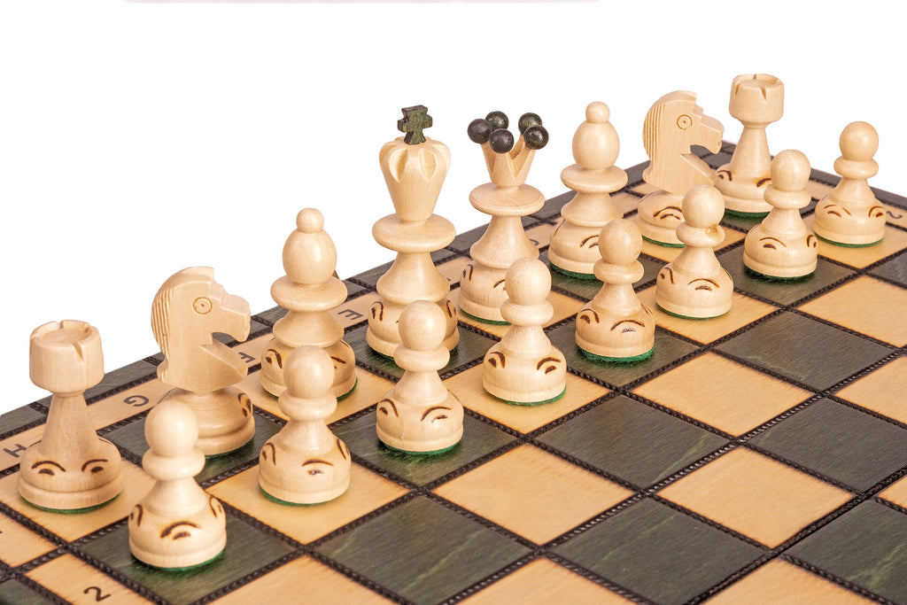 Small Pearl Chess Set with Insert — Green, 36×36 cm – image 7