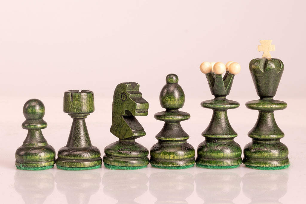 Small Pearl Chess Set with Insert — Green, 36×36 cm – image 8