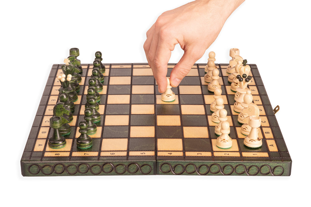 Small Pearl Chess Set with Insert — Green, 36×36 cm – image 9