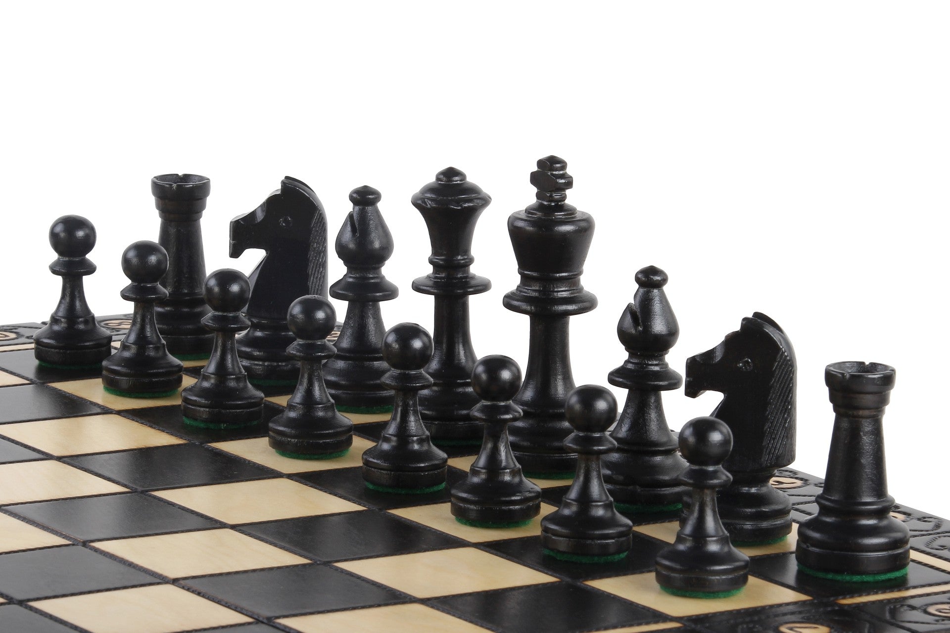 CONSUL New Line Chess Set Black 49x49cm – Weighted Hornbeam Folding Board – image 7