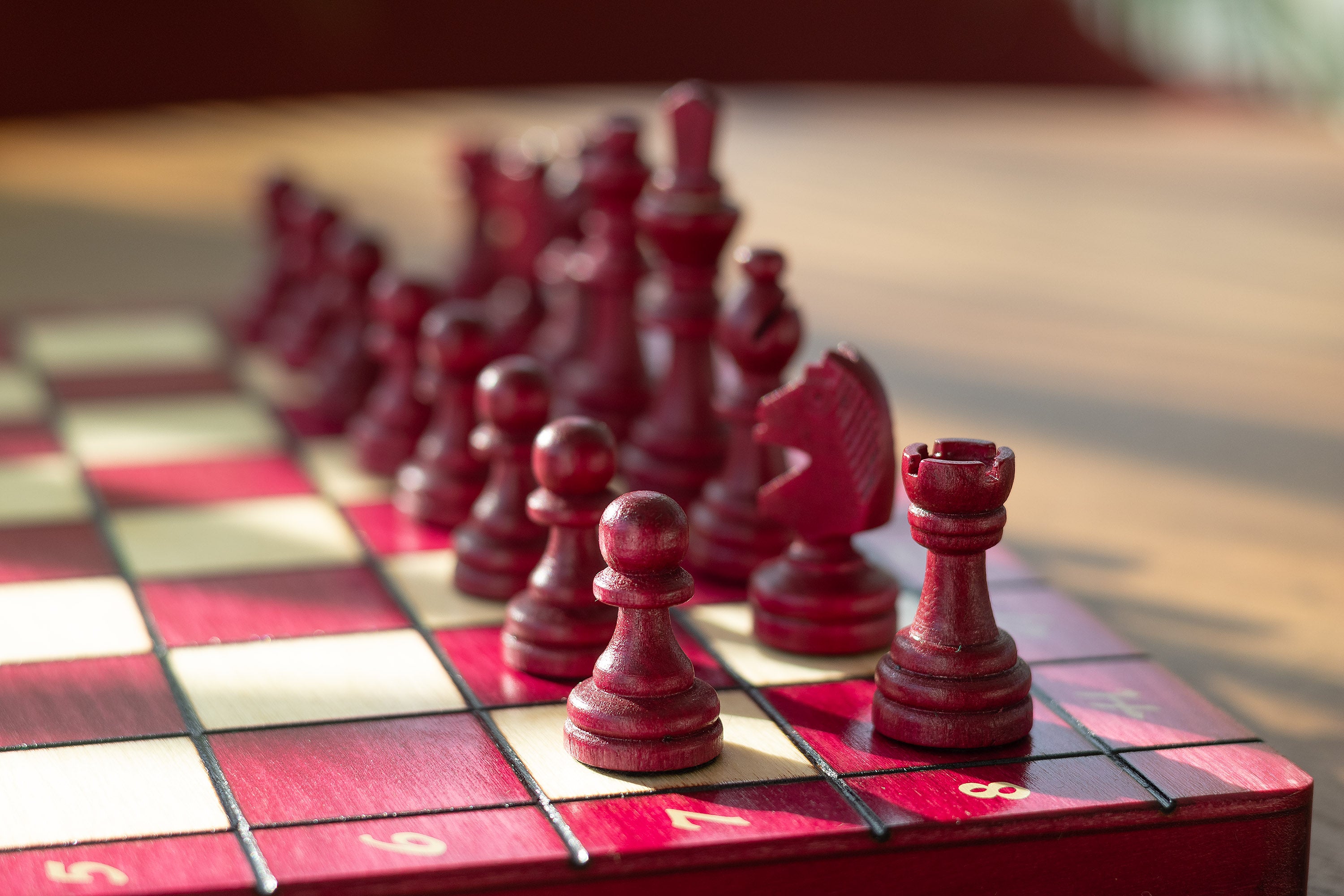 Magnetic Folding Chess Set with Insert — Cherry, ~36 cm – image 5